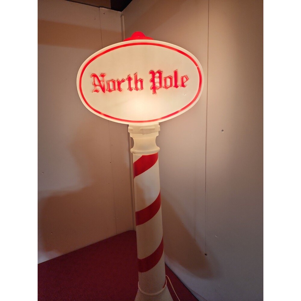 Vintage 1991 Union Products North Pole Candy Cane Blow Mold Tested Working 45" - Picture 3 of 9